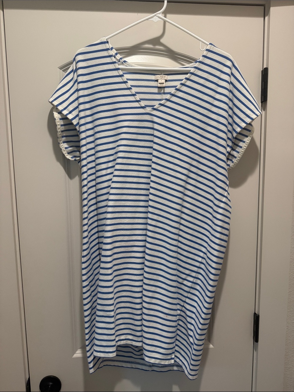 J. Crew Blue and White Striped Mini Dress